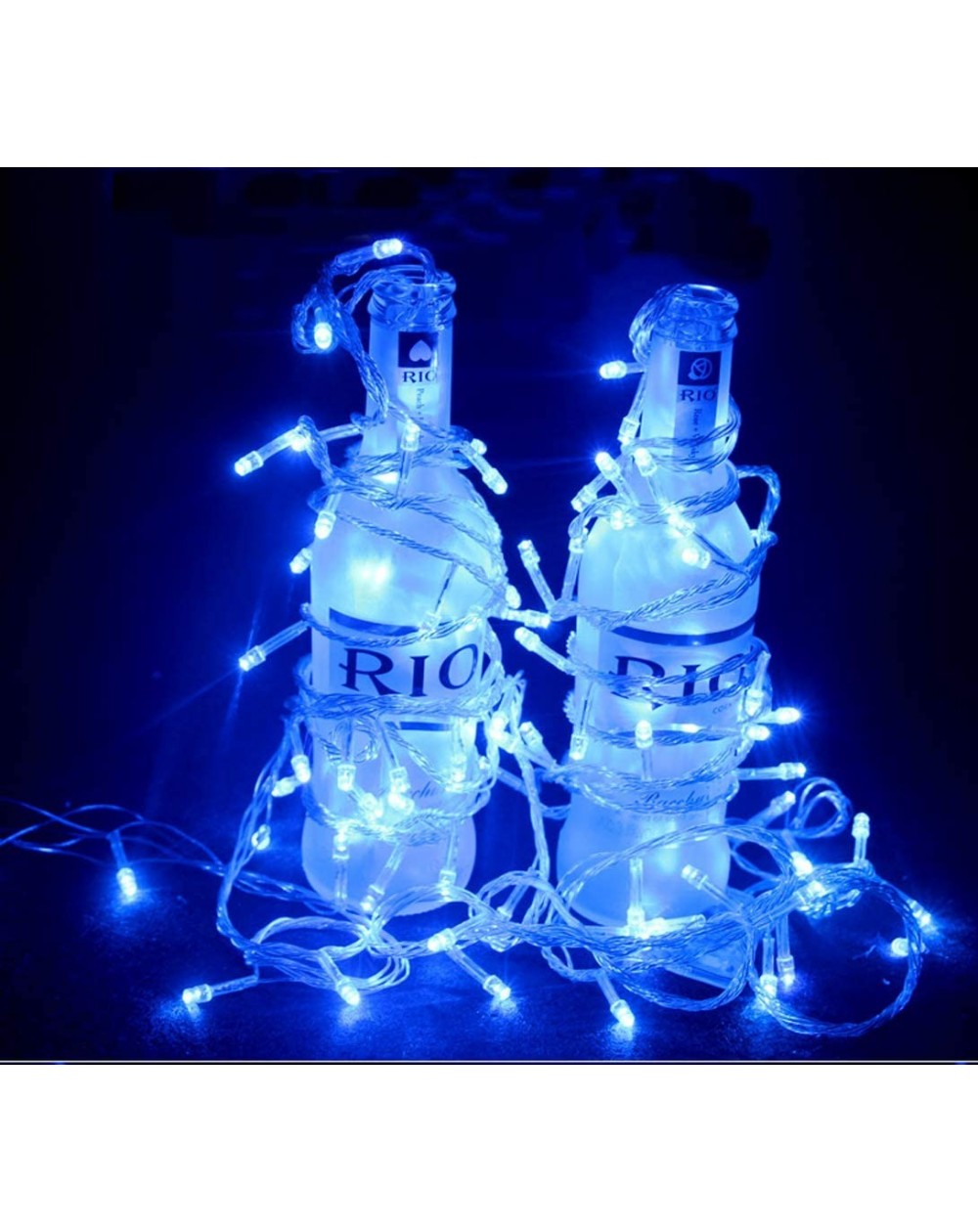 33FT 100LED Indoor String Lights Blue- Plug In String Lights 8 Modes ...