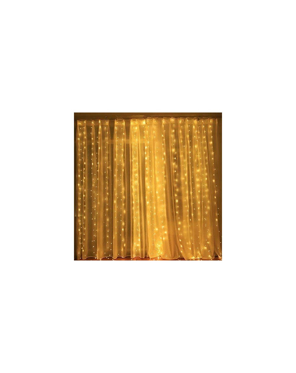 Indoor String Lights Led Curtain Lights USB Window Fairy Lights Decoration Remote Controlled LED String Lights 8 Functions-Wa...