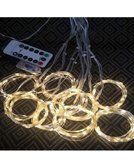 Indoor String Lights Led Curtain Lights USB Window Fairy Lights Decoration Remote Controlled LED String Lights 8 Functions-Wa...