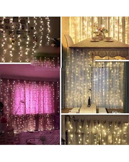 Indoor String Lights Led Curtain Lights USB Window Fairy Lights Decoration Remote Controlled LED String Lights 8 Functions-Wa...