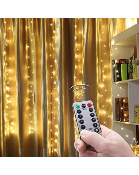 Indoor String Lights Led Curtain Lights USB Window Fairy Lights Decoration Remote Controlled LED String Lights 8 Functions-Wa...