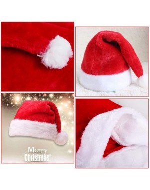 Hats Adult Santa Hat Unisex Red Christmas Santa Hat for Adults or Children Hat 3PCS - Red a - CP18KG0984U $11.75