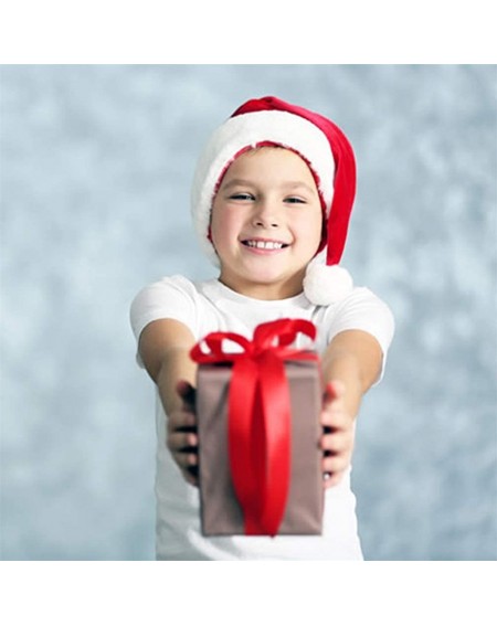 Hats Adult Santa Hat Unisex Red Christmas Santa Hat for Adults or Children Hat 3PCS - Red a - CP18KG0984U $11.75