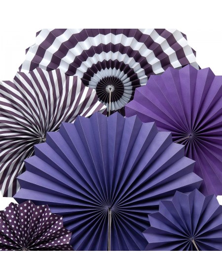 Party Packs Purple Paper Fans Hanging Paper Fans Flower Set- 12PCS Mexican Fiesta Kids Party Decorations Hanging Banner for W...