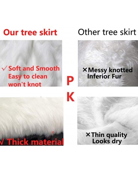 Tree Skirts 48 inch Faux Fur Christmas Tree Skirt Snowy White Tree Skirt for Christmas - Snowy White - CI18AKLL2GW $23.29