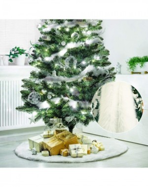 Tree Skirts 48 inch Faux Fur Christmas Tree Skirt Snowy White Tree Skirt for Christmas - Snowy White - CI18AKLL2GW $23.29