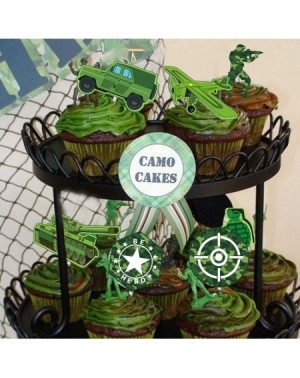 Cake & Cupcake Toppers Camo Cupcake Toppers Camouflage Cake Decorations for Army Soldier Military Themed Birthday Party Baby ...