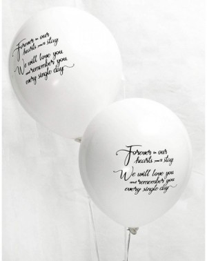 Balloons Bereavement Funeral Celebration Balloons Decorations kit - Personalized Forever in Our Hearts- 32 Pack Biodegradable...