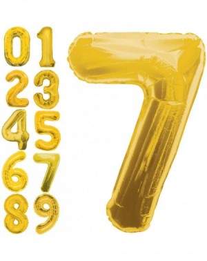 Balloons 1 Pack Gold Foil Number 7 Balloon 34 Inch Birthday Party Decorations Supplies Helium Foil Mylar Digital Balloons Num...