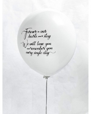 Balloons Bereavement Funeral Celebration Balloons Decorations kit - Personalized Forever in Our Hearts- 32 Pack Biodegradable...