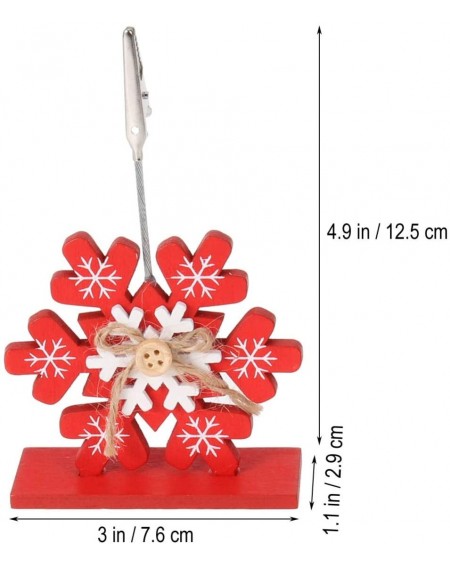 Place Cards & Place Card Holders 6pcs Christmas Place Card Holder Wood Tree Snowflake Photo Card Clip Memo Note Clamp Table N...