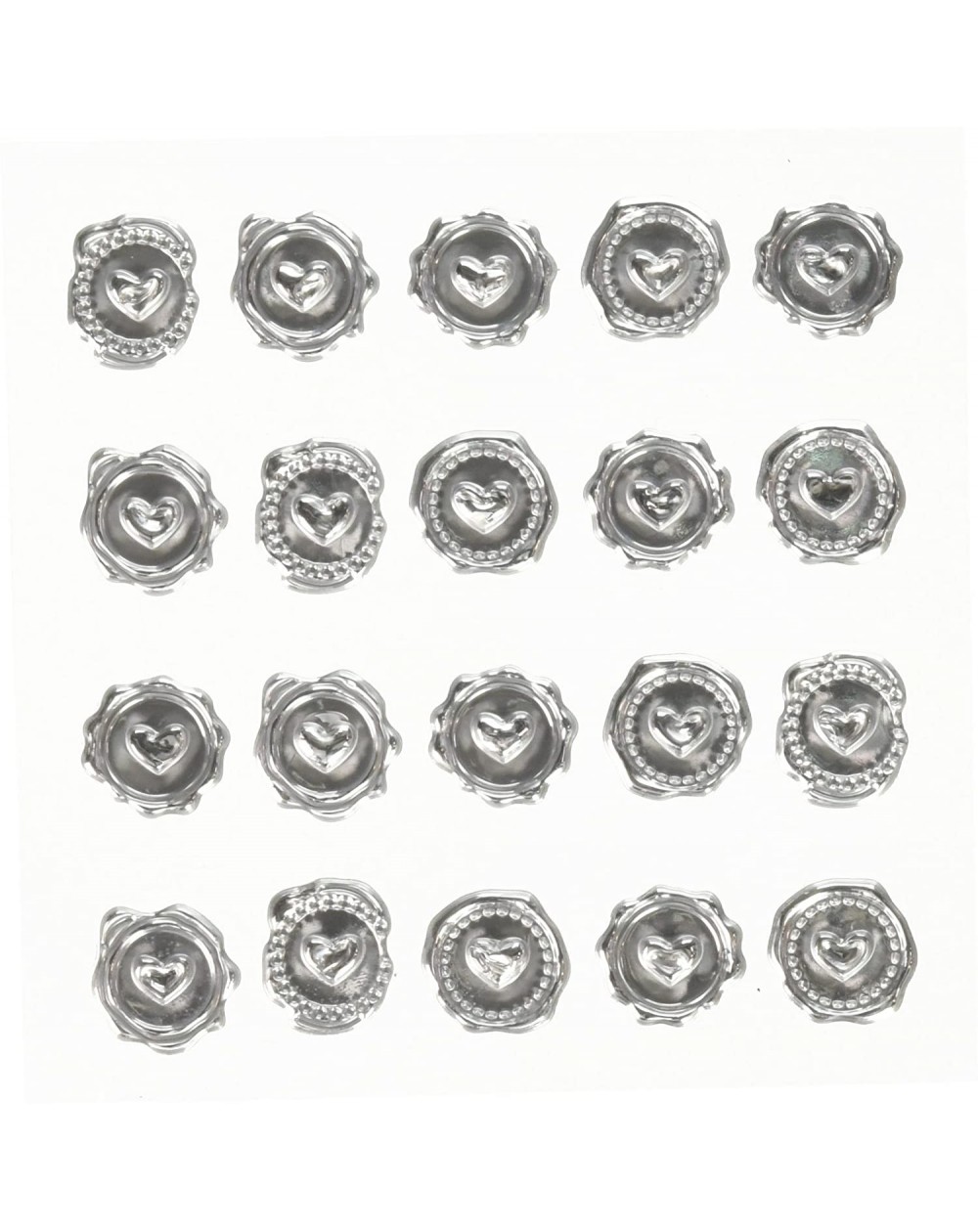 Favors David Tutera Illusion Silver Wax Seal Heart Stickers - CL1245L0FC9 $13.42