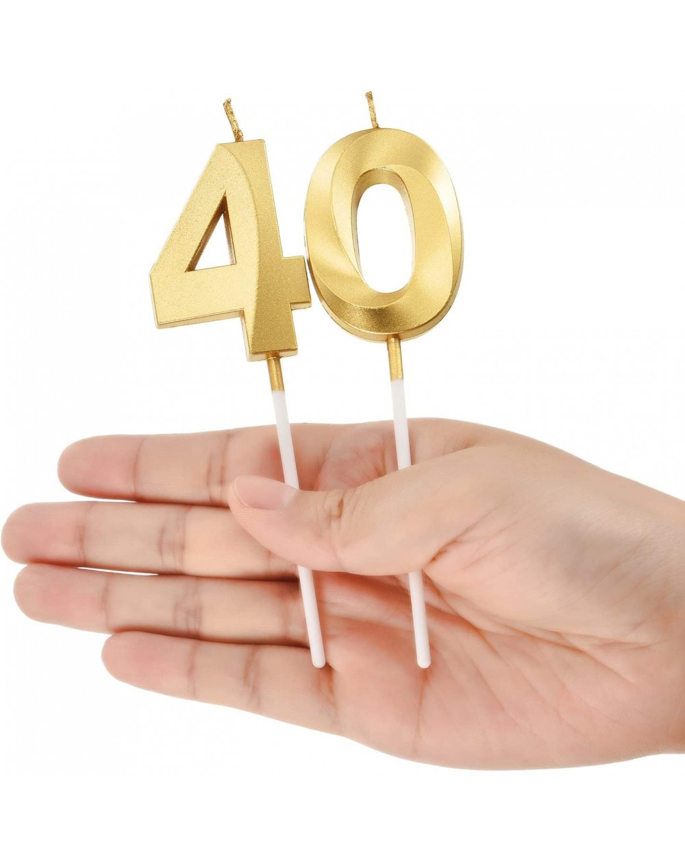 40th Birthday Candles Cake Numeral Candles Happy Birthday Cake Topper 