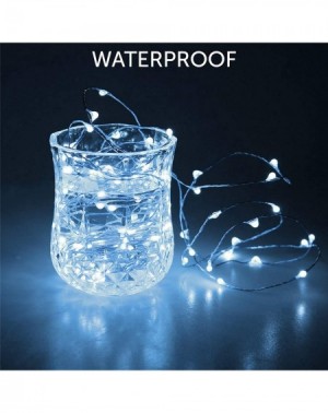 Indoor String Lights Set of 2 Battery Operated 100-LED String Lights with Built-in Timer and Memory Function- 8 Modes Blue Co...