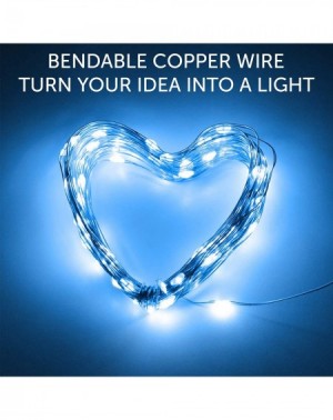 Indoor String Lights Set of 2 Battery Operated 100-LED String Lights with Built-in Timer and Memory Function- 8 Modes Blue Co...