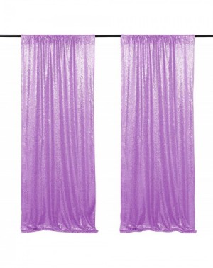 Photobooth Props Lavender Sequin Backdrop 2 Pieces 2FTx8FT Photo Booth Backdrop Drape Sequin Curtains for Christmas Parties B...