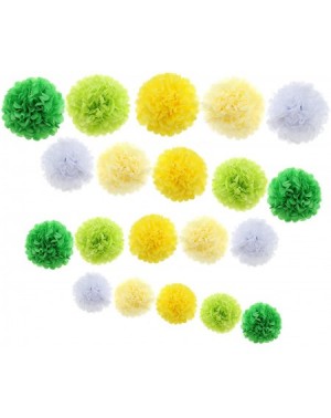 Tissue Pom Poms Yellow Green DIY Tissue Paper Pom Poms Flowers Party Decorations Backdrop- 20 pcs - yellow - C7184G7ZGMU $11.67