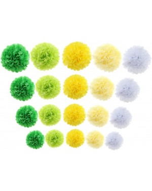 Tissue Pom Poms Yellow Green DIY Tissue Paper Pom Poms Flowers Party Decorations Backdrop- 20 pcs - yellow - C7184G7ZGMU $11.67