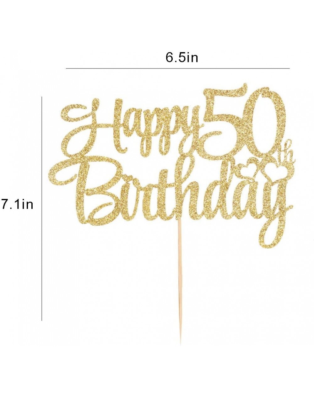 Golden Glitter 50 Happy Birthday Cake Topper - Birthday Party ...