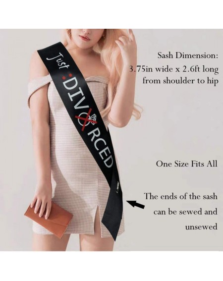 Adult Novelty Just Divorced Sash- Divorce Party Supplies Decorations for Finally Divorced- Newly Unwed- Single Women and Men-...