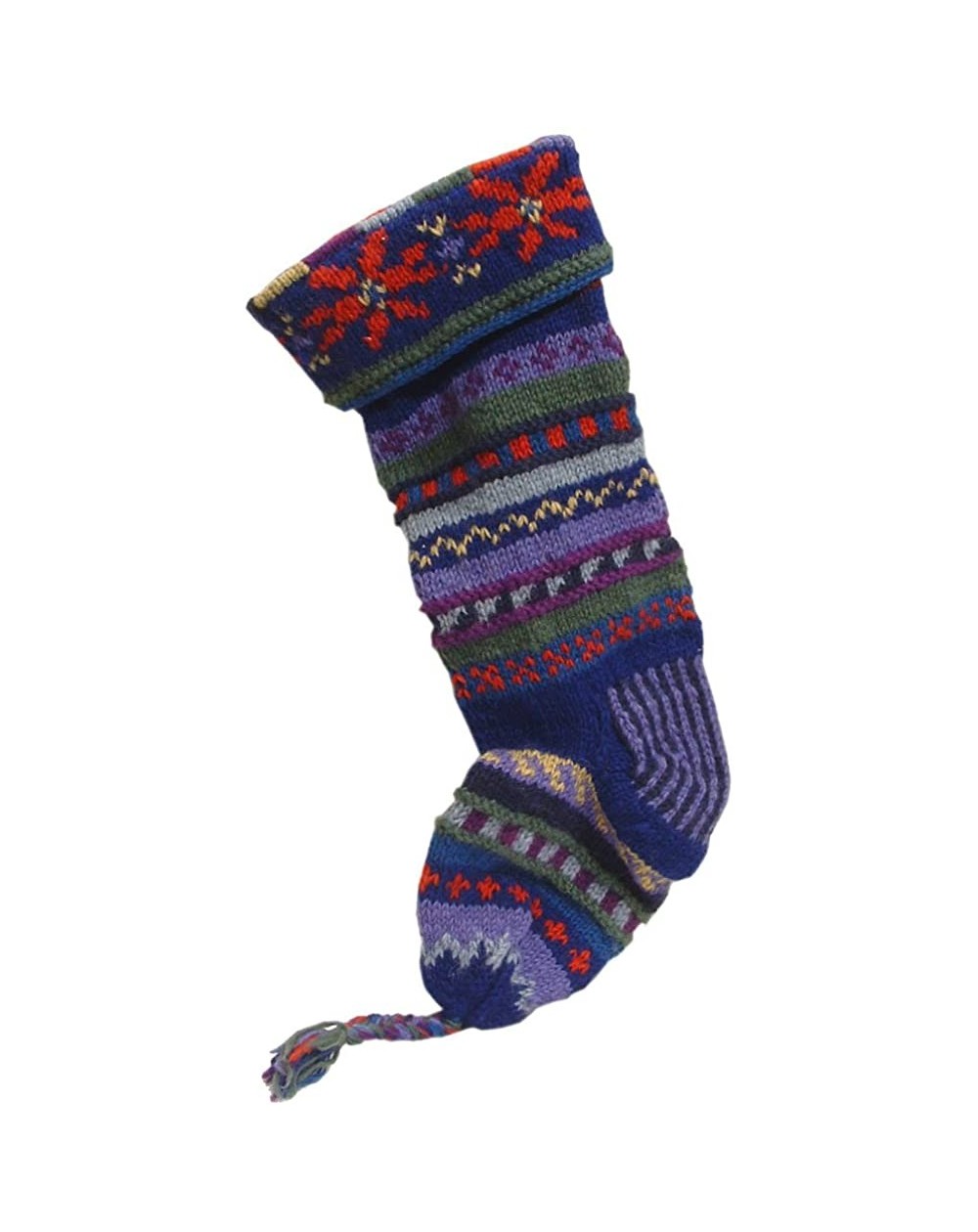 Stockings & Holders Handknit Wool Christmas Stockings - Blue Stripe - CP116V63M3L $39.04