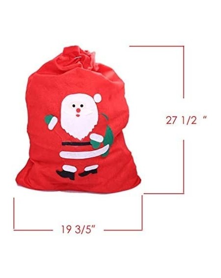 Stockings & Holders 2 Pack Christmas Santa Sacks - Personalized Xmas Santa Bags for Kids - Non-Woven Fabric with Drawstring G...