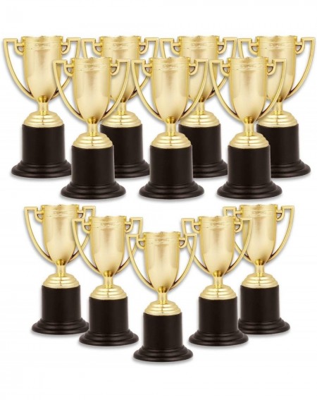 Party Favors Plastic Trophies - 24 Pack 4 Inch Cup Golden Trophies for Children- Competitions- Awards- Parties- Party Favors-...