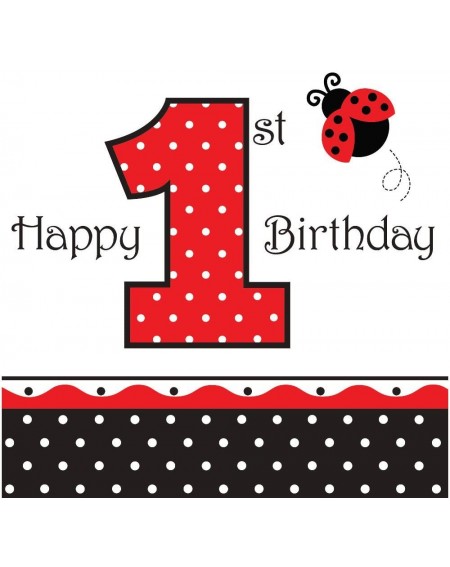 Party Packs Ladybug Fancy Birthday Party Supplies Pack 16 Guests - 16 Paper Dessert Plates and 16 Paper Beverage Napkins - Ad...