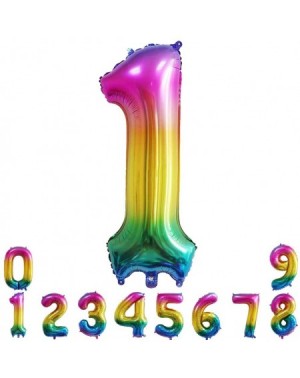 Balloons 40 Inch Large Rainbow Balloon Number 1 Balloon Helium Foil Mylar Balloons Party Festival Decorations Birthday Annive...