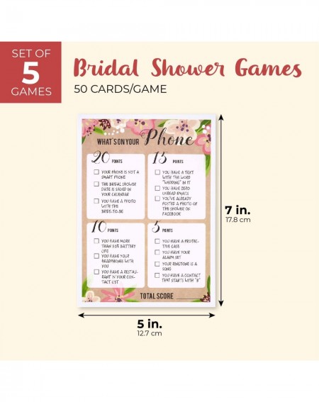 Party Games & Activities Bridal Shower Party Games- Set of 5 (7 x 5 in- 50-Pack- 250 Pieces) - CT1832EMCL2 $26.35