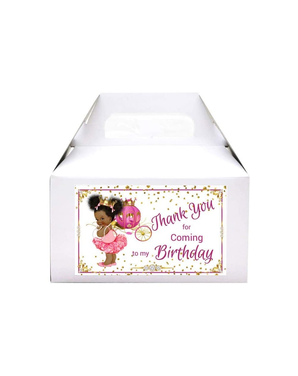 Favors Princess Gable Box Labels- African American Princess Birthday Party Favor Box (Labels Only) - Labels Only - CJ18IHMRXW...