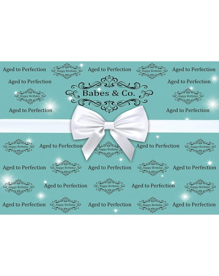 Photobooth Props 10X7ft Babes Co Blue Turquoise Bowknot Photography Backdrop Aged to Perfection Glitter Step and Repeat Break...