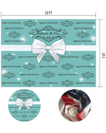 Photobooth Props 10X7ft Babes Co Blue Turquoise Bowknot Photography Backdrop Aged to Perfection Glitter Step and Repeat Break...