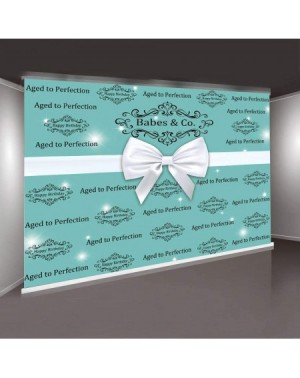 Photobooth Props 10X7ft Babes Co Blue Turquoise Bowknot Photography Backdrop Aged to Perfection Glitter Step and Repeat Break...