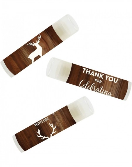 Favors Lip Balm Birthday Party Favors- Thank You for Celebrating with Us- Buck Male Deer Antlers- 12-Pack- Deer Antlers Theme...