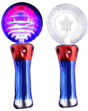 Party Favors LED Light Up Magic Star Spinner Wand Toy for 4th of July Parties and Events - Multicolor - CP119TD9M73 $7.52