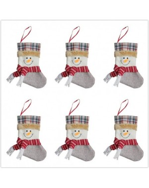 Stockings & Holders Christmas 3D Decorative Socks Candy Gift Bag- Snowman Gift Card Silverware Holders Pack of 6 Mini Christm...