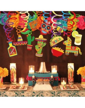 Favors 30 Count Fiesta Hanging Swirl Decorations Mexican Fiesta Cinco De Mayo Party Swirls Hanging Swirl Streamers Foil Hangi...