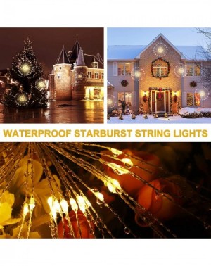 Indoor String Lights 4 Pack Firework Lights - 4x120 LED Copper Wire Hanging Starburst Lights- 8 Modes Battery Operated Fairy ...
