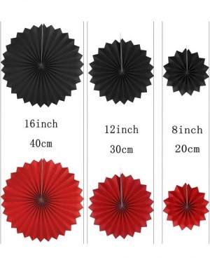 Tissue Pom Poms Black Red Casino Party Hanging Decorations - Viva Las Vegas Game Night Graduation Birthday Wedding Anniversar...