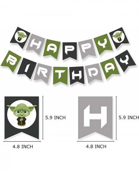 Banners Baby Yoda Happy Birthday Banner- Inspired by Star Wars- Cute Yoda Bday Party Bunting Decoration - Yoda Birthday - CM1...