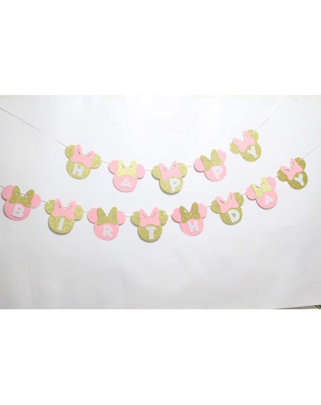 Banners Pink and Gold Minnie mouse birthday banner. Minnie Mouse birthday decorations- Minnie Mouse Banner- Birthday Party Ba...