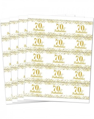 Favors 70 & Fabulous Water Bottle Labels Set of 20 Waterproof Water Bottle Wrappers Gold and White. Happy Birthday Labels - C...