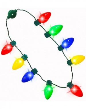 Party Favors 10 Pack Christmas LED Light Up Bulb Necklace Christmas Holiday Accessories Party Favors Xmas Necklace for Kids M...