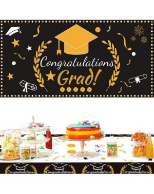 Banners Graduation Party Decorations-Graduation Party Tablecover 2 Pack (107"x 54") and Graduation Party Banner 1 Pack (70.8"...