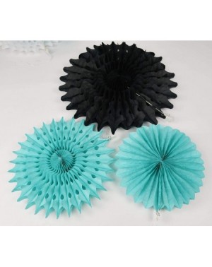 Tissue Pom Poms Bridal Shower Decorations Robin's Egg Blue White Black Tissue Paper Fan Decorations Robin's Turquoise Birthda...