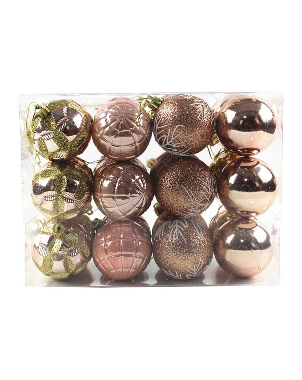 Ornaments Christmas Ball Decoration for Christmas Tree-Perfect Hanging Ball Gold 12/16/24Pcs Tree Ball for Holiday Holiday We...