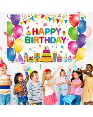 Banners Happy Birthday Banner Backdrop for Birthday Party Decoration Supplies Large 71 x 43" Colorful Fabric Backdrop for Kid...