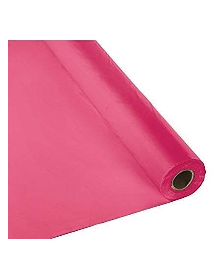 Tablecovers Plastic Party Table Cover Roll - 300 ft. x 40 in. - Disposable Banquet Tablecloth (Hot Pink) - Hot Pink - C118TH9...