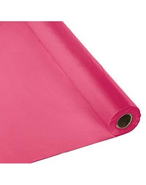 Tablecovers Plastic Party Table Cover Roll - 300 ft. x 40 in. - Disposable Banquet Tablecloth (Hot Pink) - Hot Pink - C118TH9...